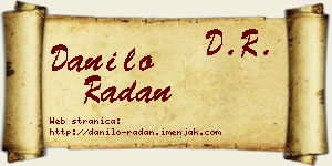 Danilo Radan vizit kartica